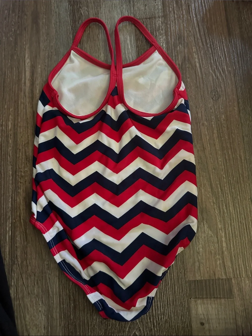 OP Kids One-Piece Swimsuit in Red, Navy, White Chevron